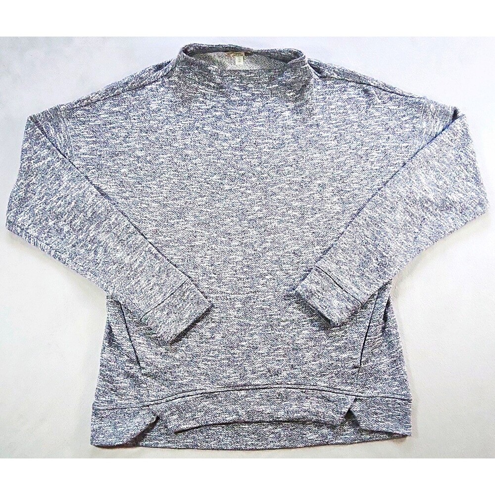 Duluth Trading Co. Mock Neck Pullover Sweatshirt Heathered Gray Pockets Womens S